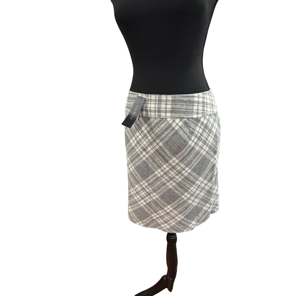 Talbots Gray Plaid Wool Blend Pencil Skirt NWT‎ Size 2 Career Business Casual
